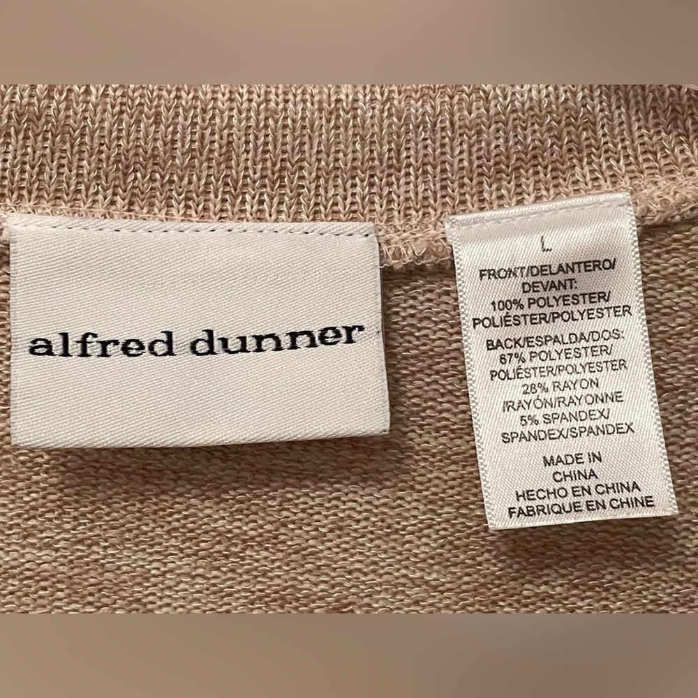 Alfred Dunner Beige Patterned Sweater - image 4